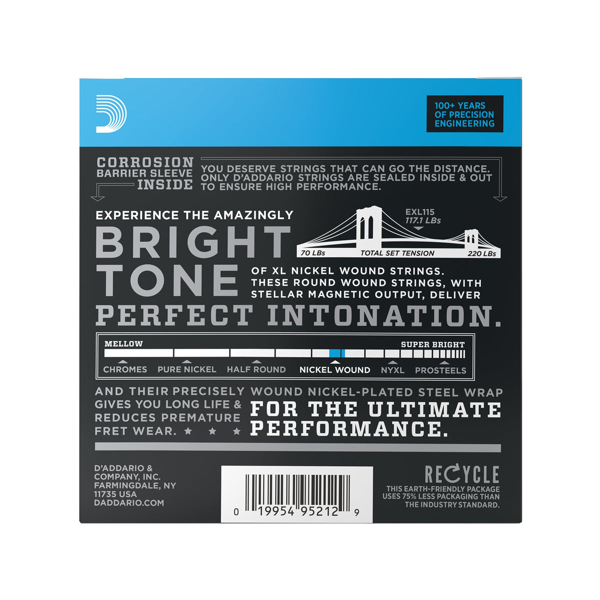 D'Addario EXL115-10P Electric Medium 11-49 10-Pack Accessories / Strings / Guitar Strings