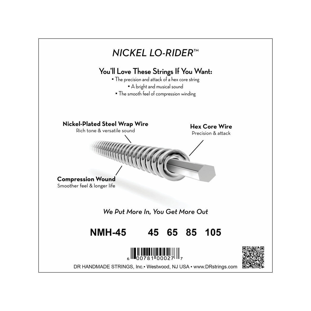 DR Strings NMH-45 Nickel Lo-Riders Bass Medium 45-105 Accessories / Strings / Bass Strings