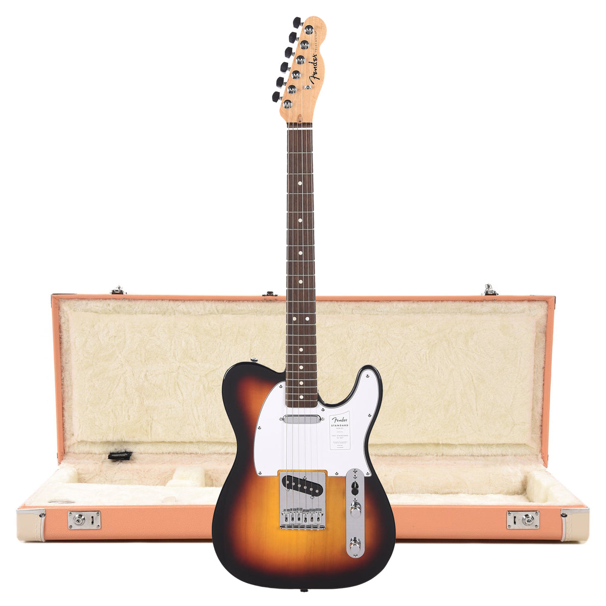 Fender Standard Telecaster LRL 3-Color Sunburst and Pacific Peach Hardshell Case Bundle Electric Guitars / Solid Body