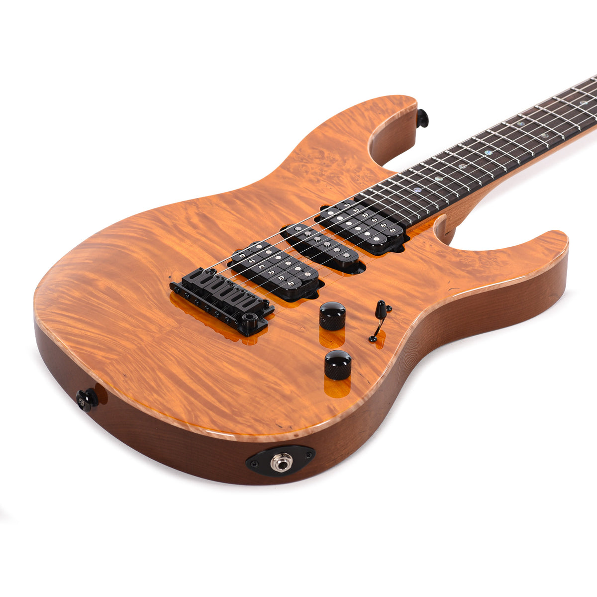 Suhr Custom Modern Trans Caramel w/ CME-Selected Waterfall Burl Maple Top Electric Guitars / Solid Body