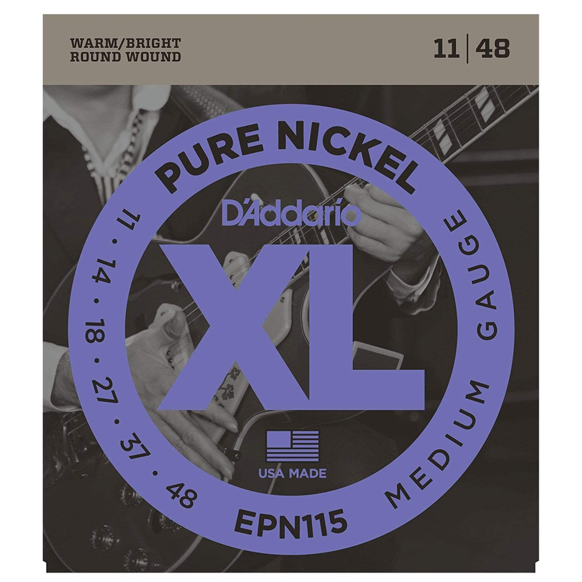 D'Addario EPN115 Pure Nickel Electric 11-48 Blues/Jazz Rock (6 Pack Bundle) Accessories / Strings / Guitar Strings