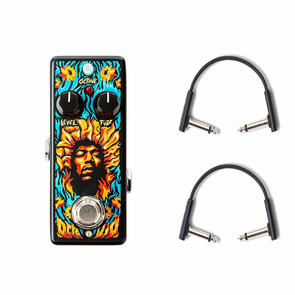 Dunlop Jimi Henrdix '69 Psych Mini Octavio Pedal w/RockBoard Flat Patch Cables Bundle Effects and Pedals / Fuzz