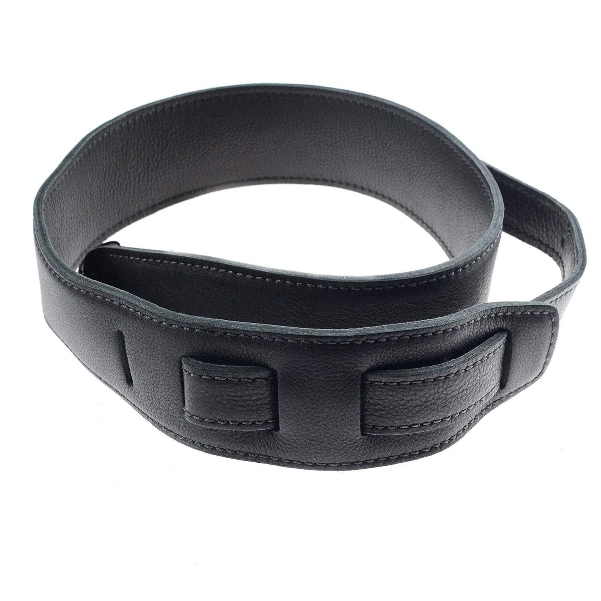 El Dorado Durango Suave Leather Guitar Strap 2.5 Inch - Black/Black Accessories / Straps