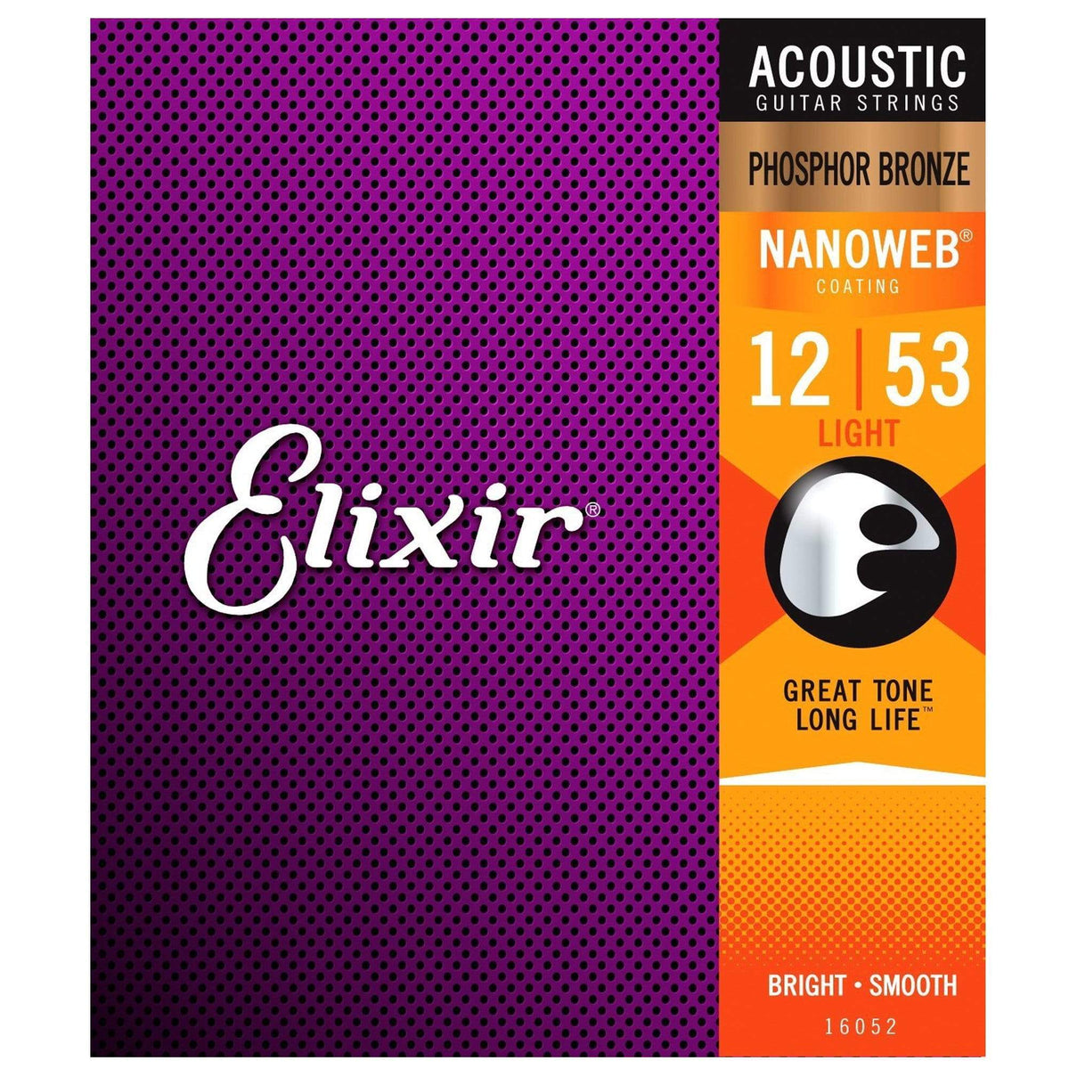 Elixir 16052 Acoustic Phosphor Bronze Nano Light 12-53 (6 Pack Bundle) Accessories / Strings / Guitar Strings