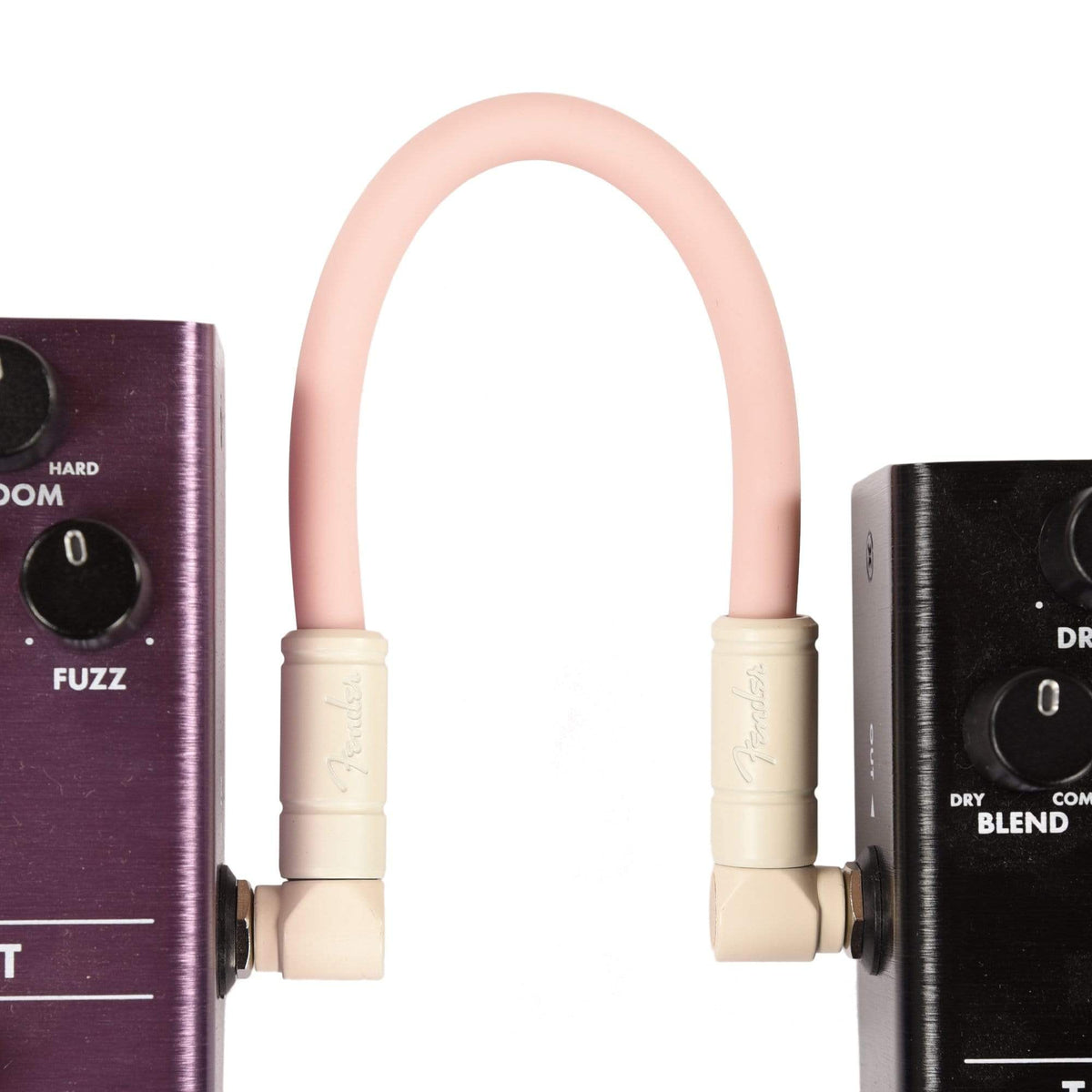 Fender Deluxe Instrument Patch Cable Shell Pink 6" Angle-Angle