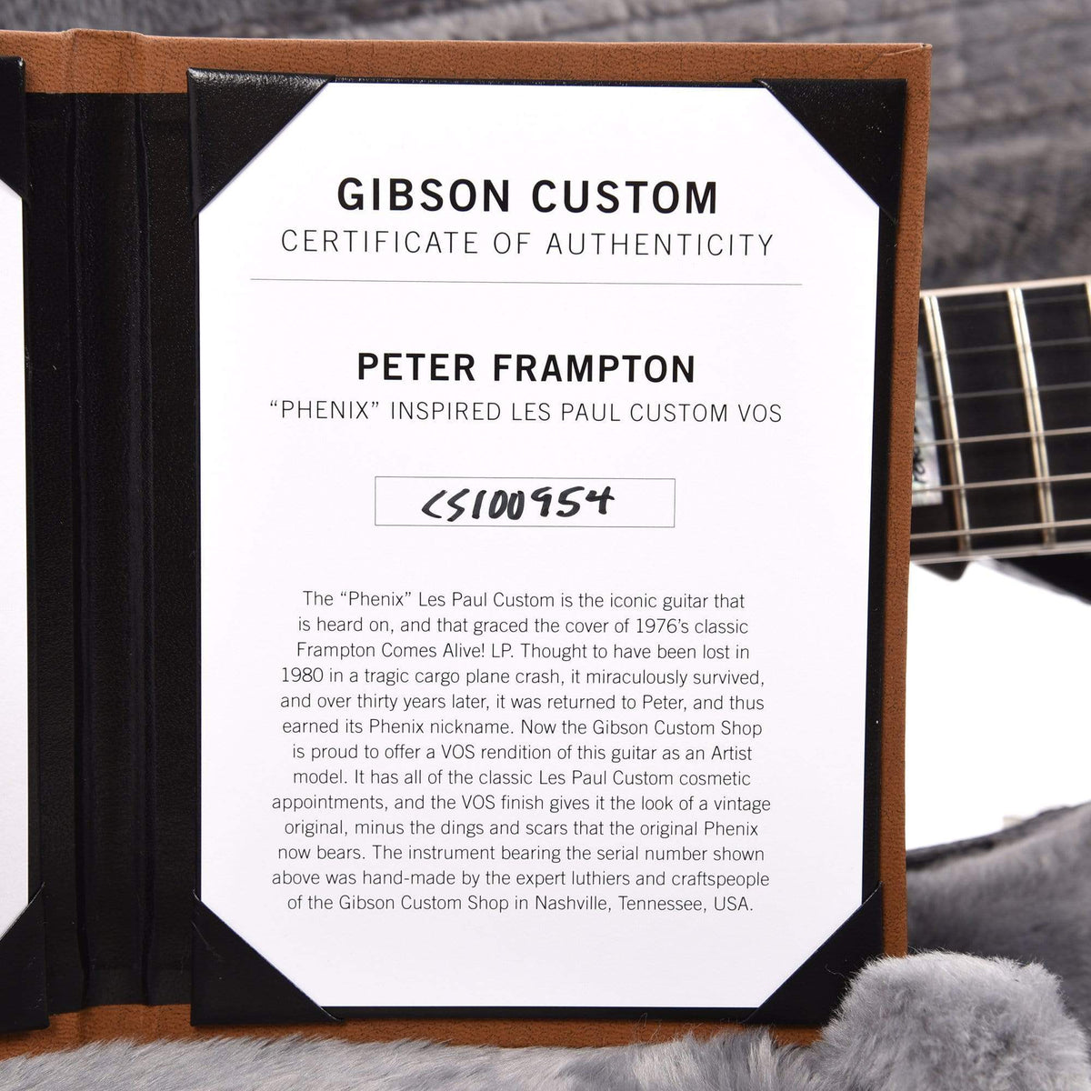 Gibson Custom Shop Peter Frampton "Phenix" Inspired Les Paul Custom Ebony VOS Electric Guitars / Solid Body