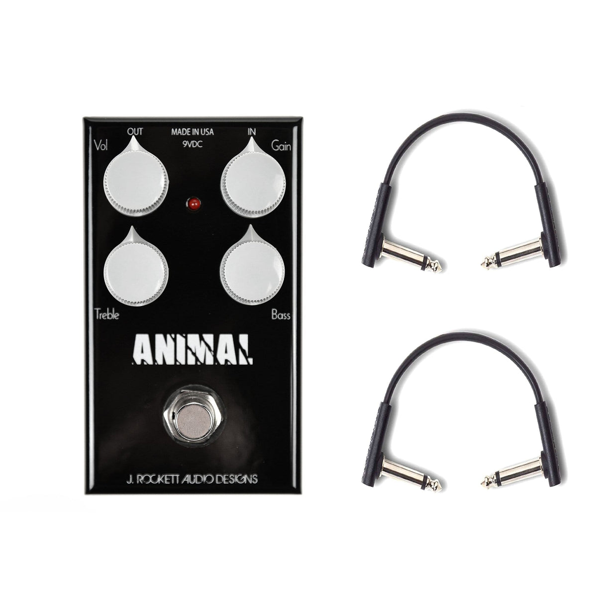 J.Rockett Tour Series Animal Overdrive w/RockBoard Flat Patch Cables Bundle Effects and Pedals / Overdrive and Boost