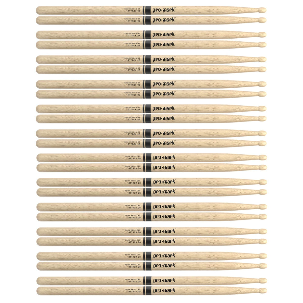 Promark Japanese White Oak 2B Wood Tip Drum Sticks (12 Pair Bundle) Drums and Percussion / Parts and Accessories / Drum Sticks and Mallets