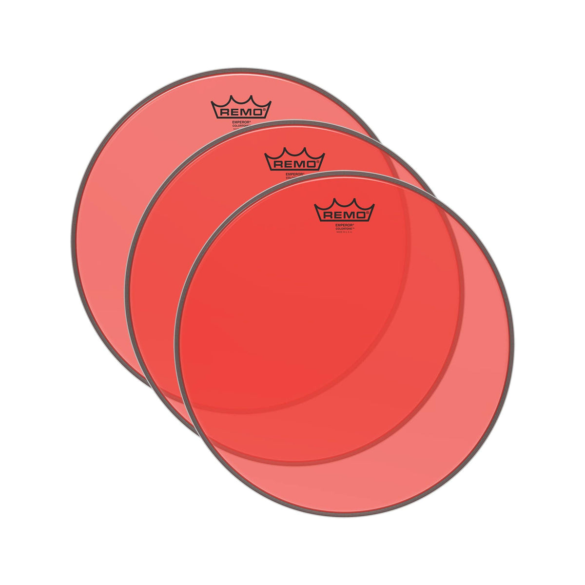 Remo 14" Emperor Colortone Red Drumhead (3 Pack Bundle) Drums and Percussion / Parts and Accessories / Heads