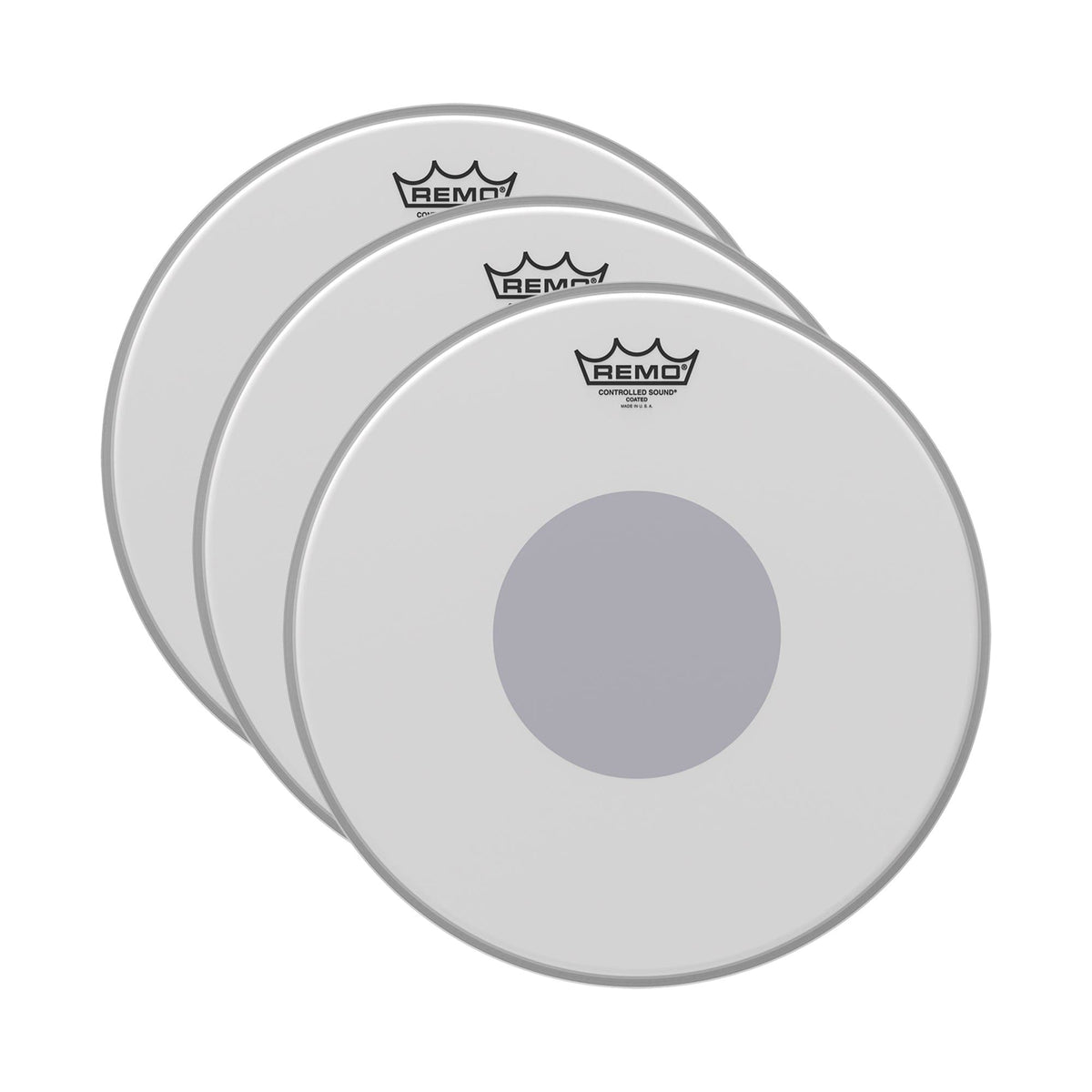 Remo 15" Controlled Sound Coated Black Dot Drumhead (3 Pack Bundle) Drums and Percussion / Parts and Accessories / Heads