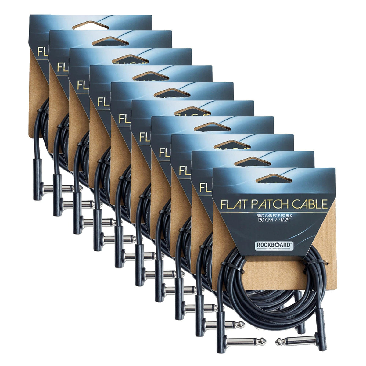 RockGear RockBoard Flat Patch Cable Black 120cm (47.24") 10 Pack Bundle Accessories / Cables