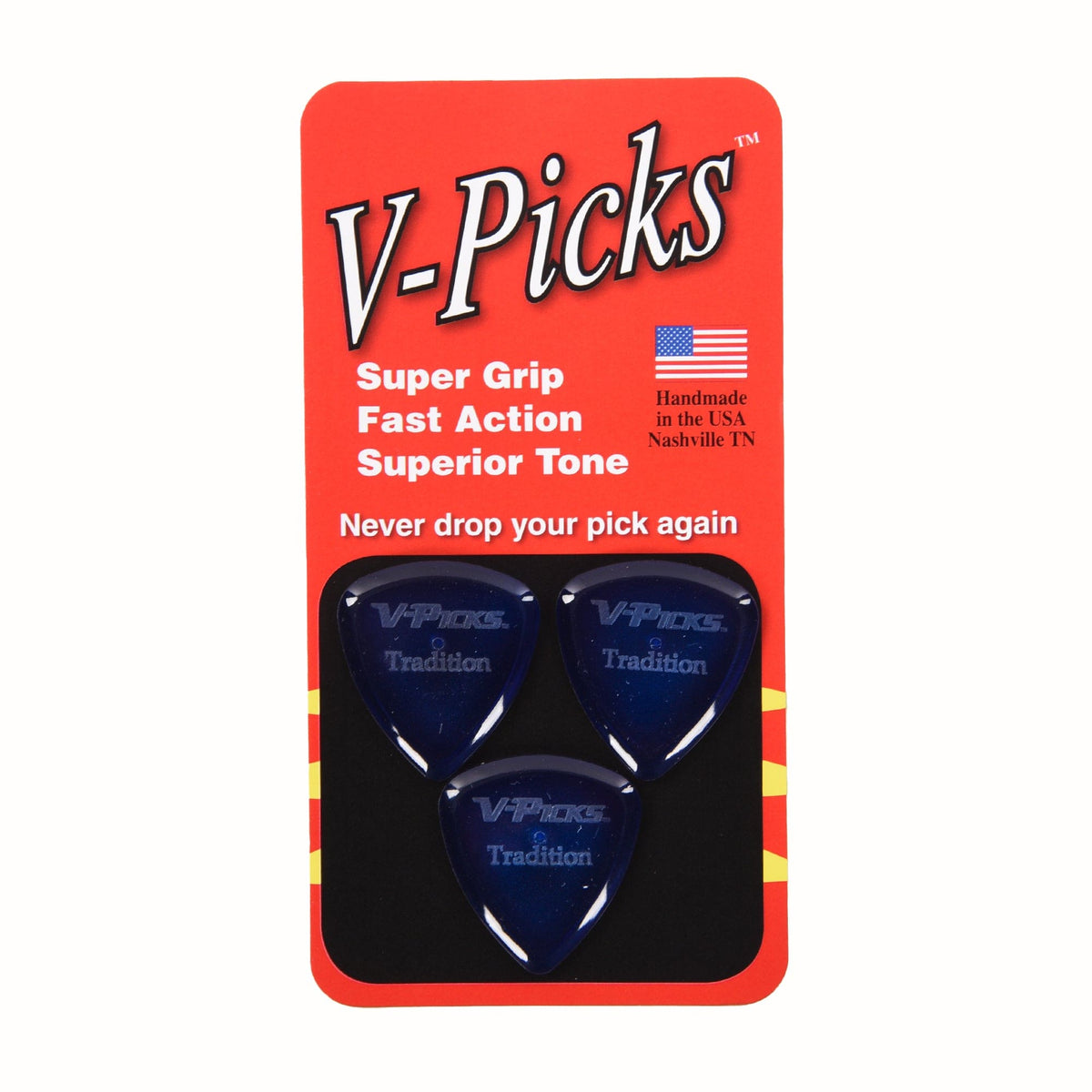 V-Picks Tradition Guitar Pick Sapphire Blue (3) Accessories / Picks