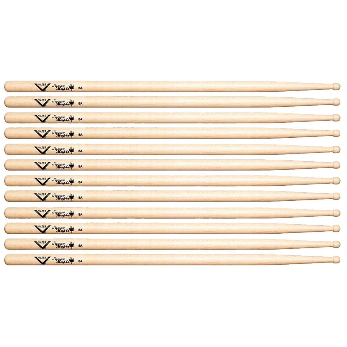 Vater 8A Sugar Maple Wood Tip Drum Sticks (6 Pair Bundle) Drums and Percussion / Parts and Accessories / Drum Sticks and Mallets