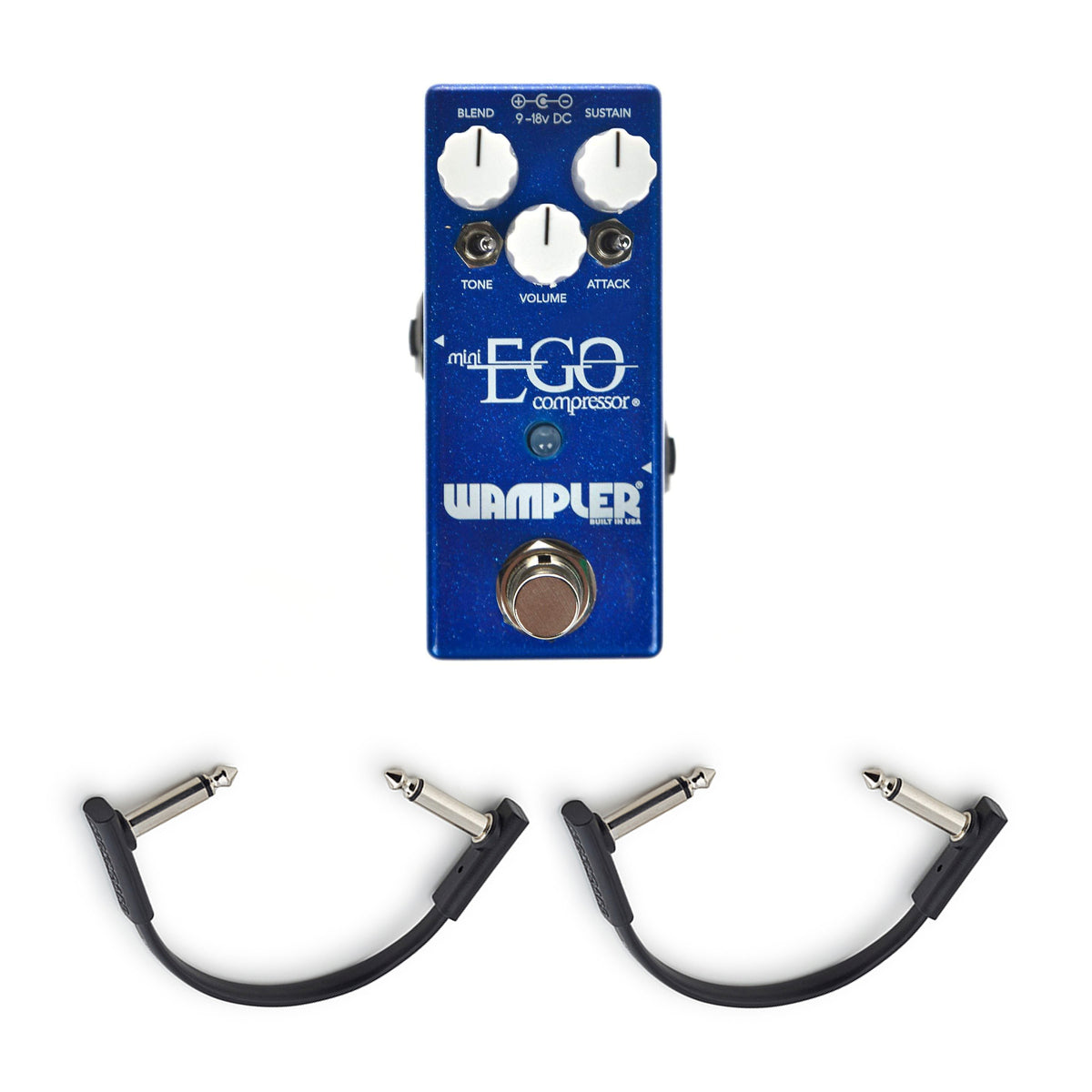 Wampler Ego Compressor Mini w/(2) Rockboard Flat Patch Cables Bundle Effects and Pedals / Compression and Sustain