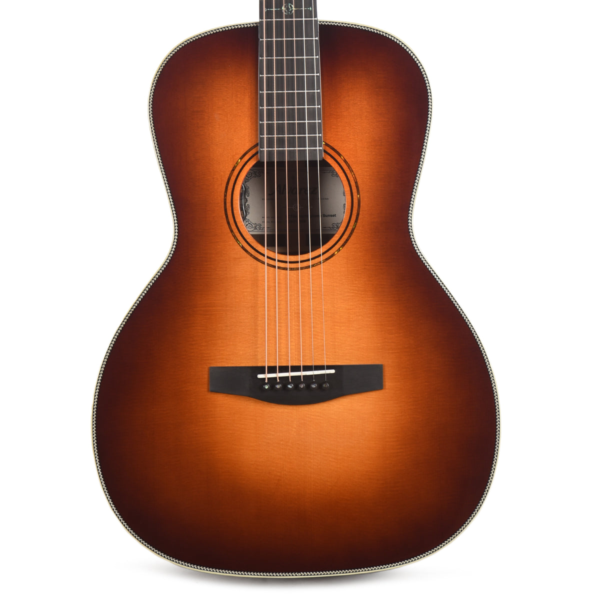 Alvarez LT70e Herringbone Laureate 000-12 AAA Solid North American Sitka/Solid East Indian Rosewood Sunset Acoustic Guitars / OM and Auditorium