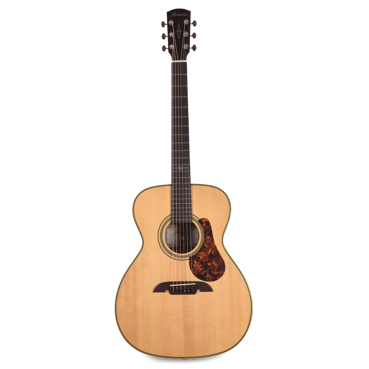 Alvarez MF60 Masterworks Folk/OM Solid AAA Sitka Spruce/Solid African Mahogany Natural w/Herringbone Acoustic Guitars / OM and Auditorium