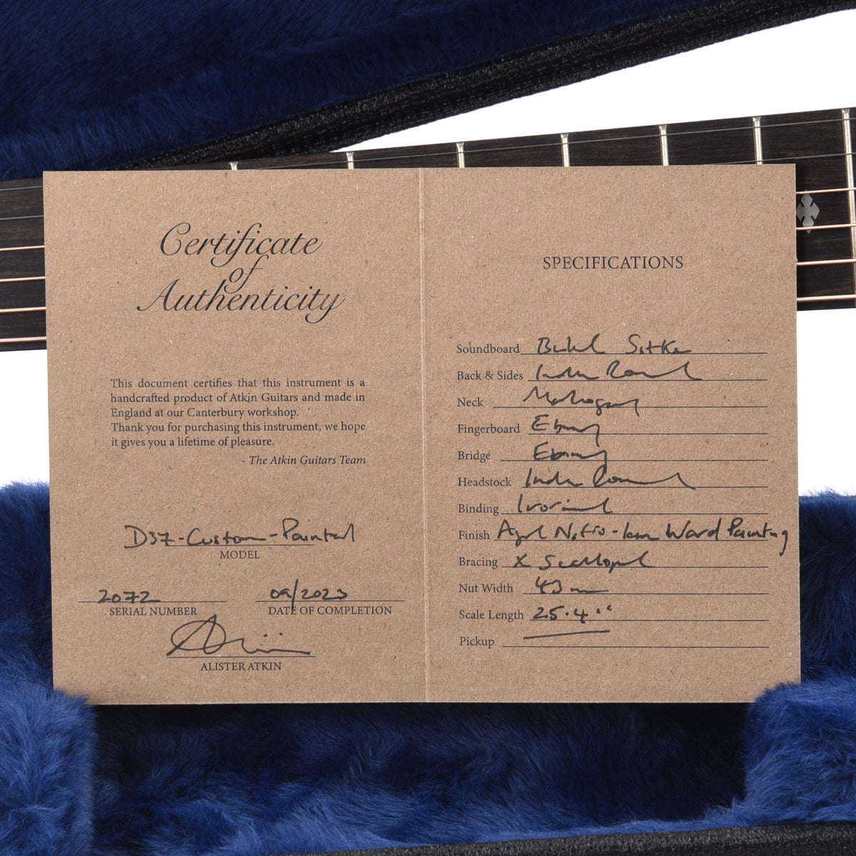 Atkin D37 Baked Sitka/Rosewood Aged Black Hand Painted by Ian Ward Acoustic Guitars / Dreadnought