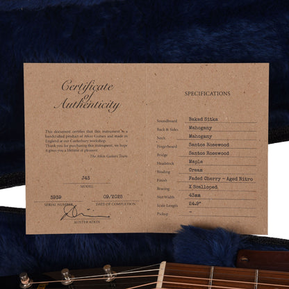 Atkin The Forty Three Baked Sitka/Mahogany Aged Faded Cherry Burst Acoustic Guitars / Dreadnought