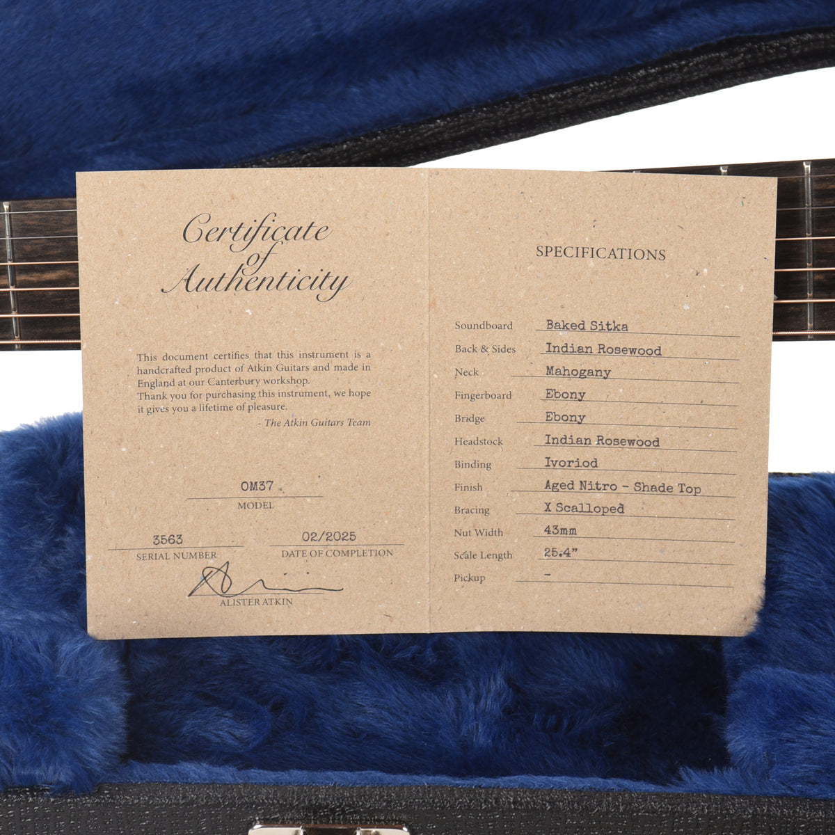 Atkin OM37 Baked Sitka/Rosewood Aged Sunburst Acoustic Guitars / OM and Auditorium