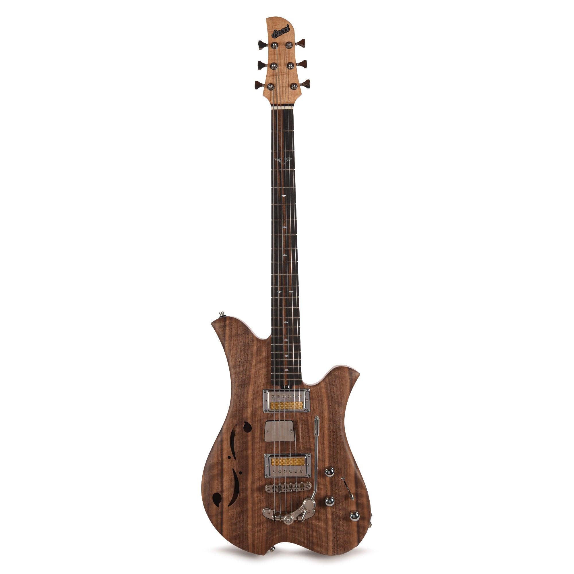 Bacci Leonardo Soffio Noce Dual Output Baritone Semi-Hollow Walnut Natural Electric Guitars / Baritone