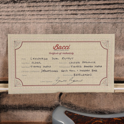 Bacci Leonardo Officina Celeste Dual Output Baritone Red Alder Light Blue Electric Guitars / Solid Body