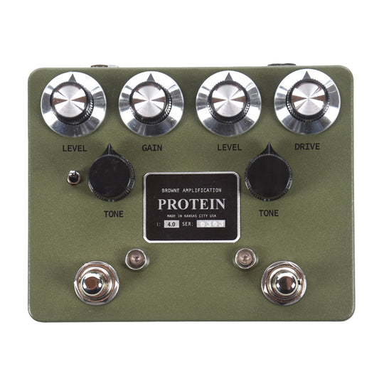 Browne Amplification Protein Dual Overdrive v4 Pedal Green Effects and Pedals / Overdrive and Boost