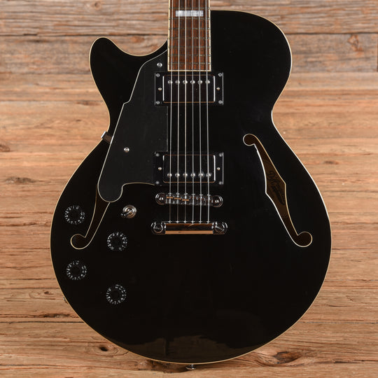 D'Angelico Premier SS Semi-Hollow Single Cutaway Black  LEFTY Electric Guitars / Semi-Hollow
