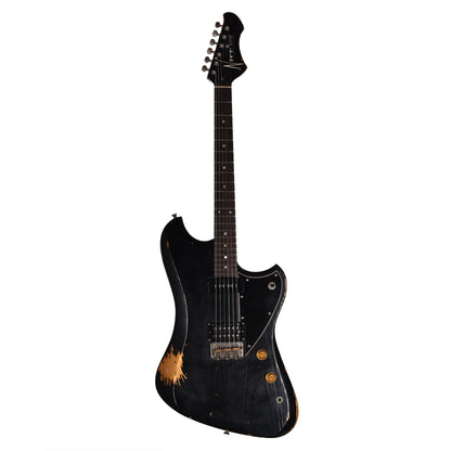 Novo Voltur V2 Bull Black Over Aztec Gold Medium Distress w/ Fralin Unbucker & Lollar Staple P-90 Pickups Electric Guitars