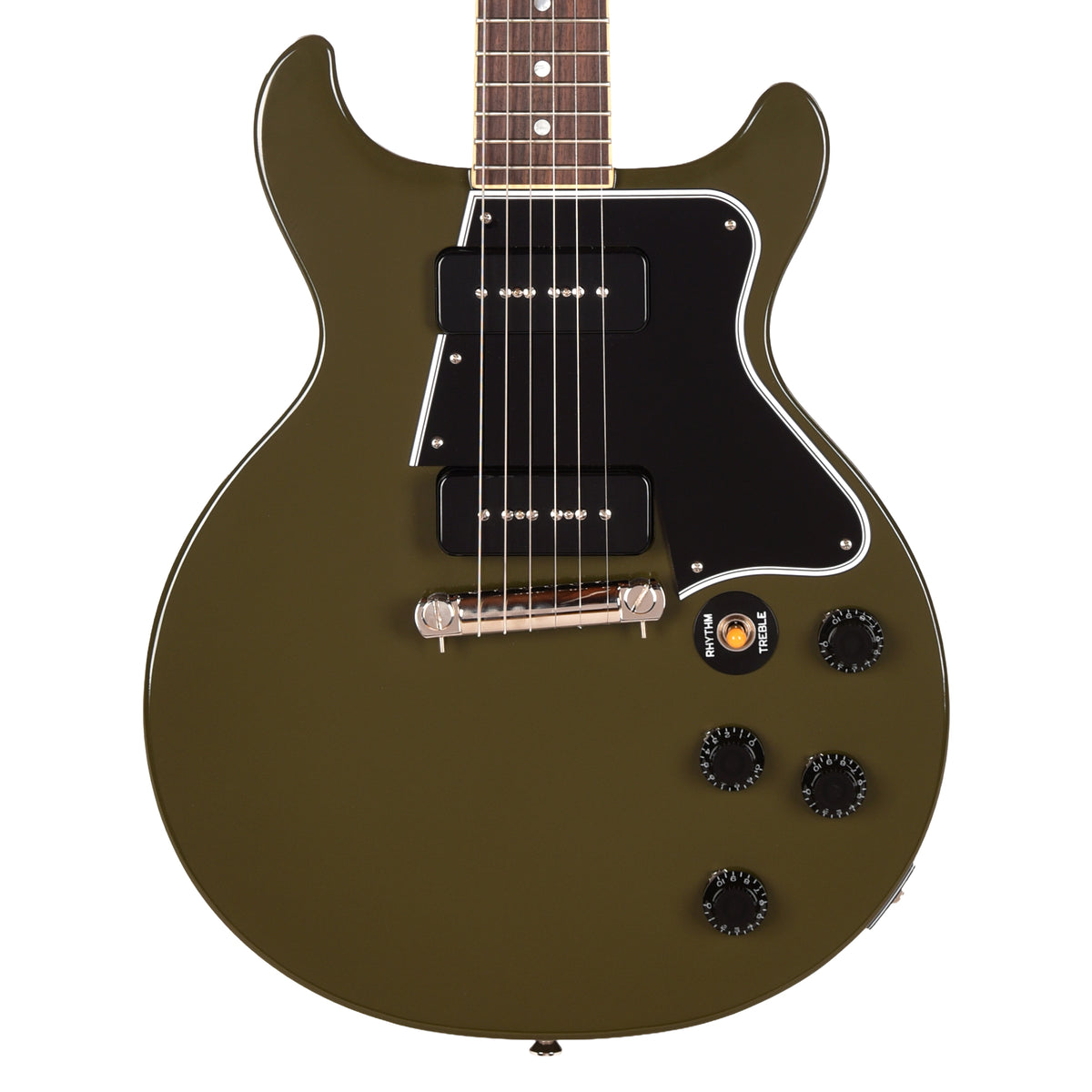 Epiphone Inspired by Gibson Custom 1960 Les Paul Special Double Cut Reissue Olive Drab w/Gibson Custom Underwound P-90 Soapbars Electric Guitars