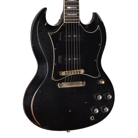 Gibson Custom Shop Limited Run SG Custom Batwing P90 Ebony Murphy Lab Heavy Aged Electric Guitars