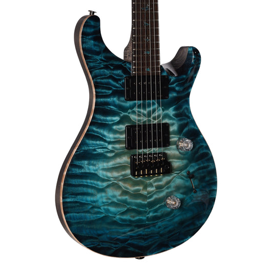 PRS Private Stock #12221 Custom 24 Quilted Maple/Swamp Ash Bahamian Blue Glow w/Charcoal Stained Curly Maple Neck Electric Guitars