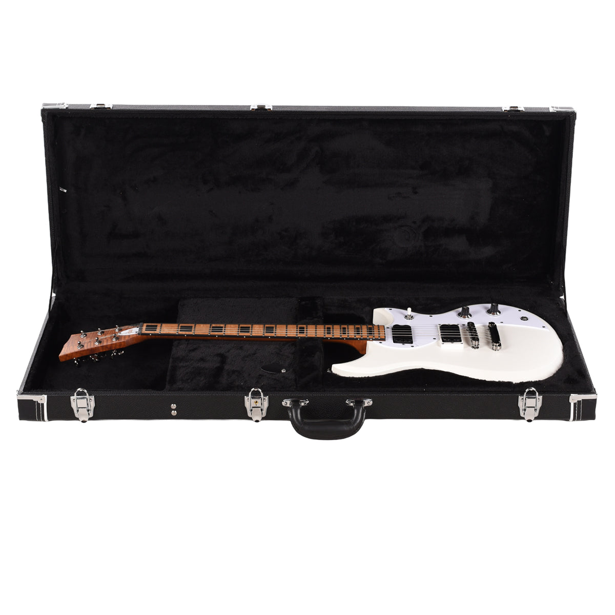 Dunable Cyclops DE Matte White Pearl w/ White Flame Neck Electric Guitars