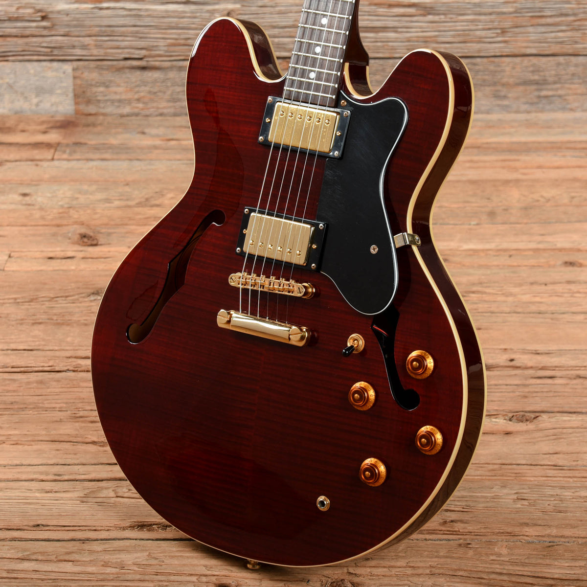 Epiphone Dot Deluxe Flame Wine Red 2005 Electric Guitars / Semi-Hollow