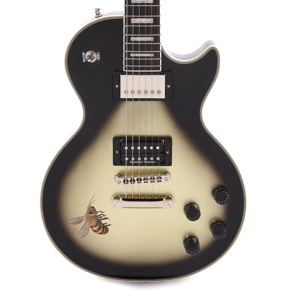 Epiphone Artist Adam Jones Les Paul Custom Art Collection Mark Ryden's "Queen Bee" Antique Silverburst Electric Guitars / Solid Body