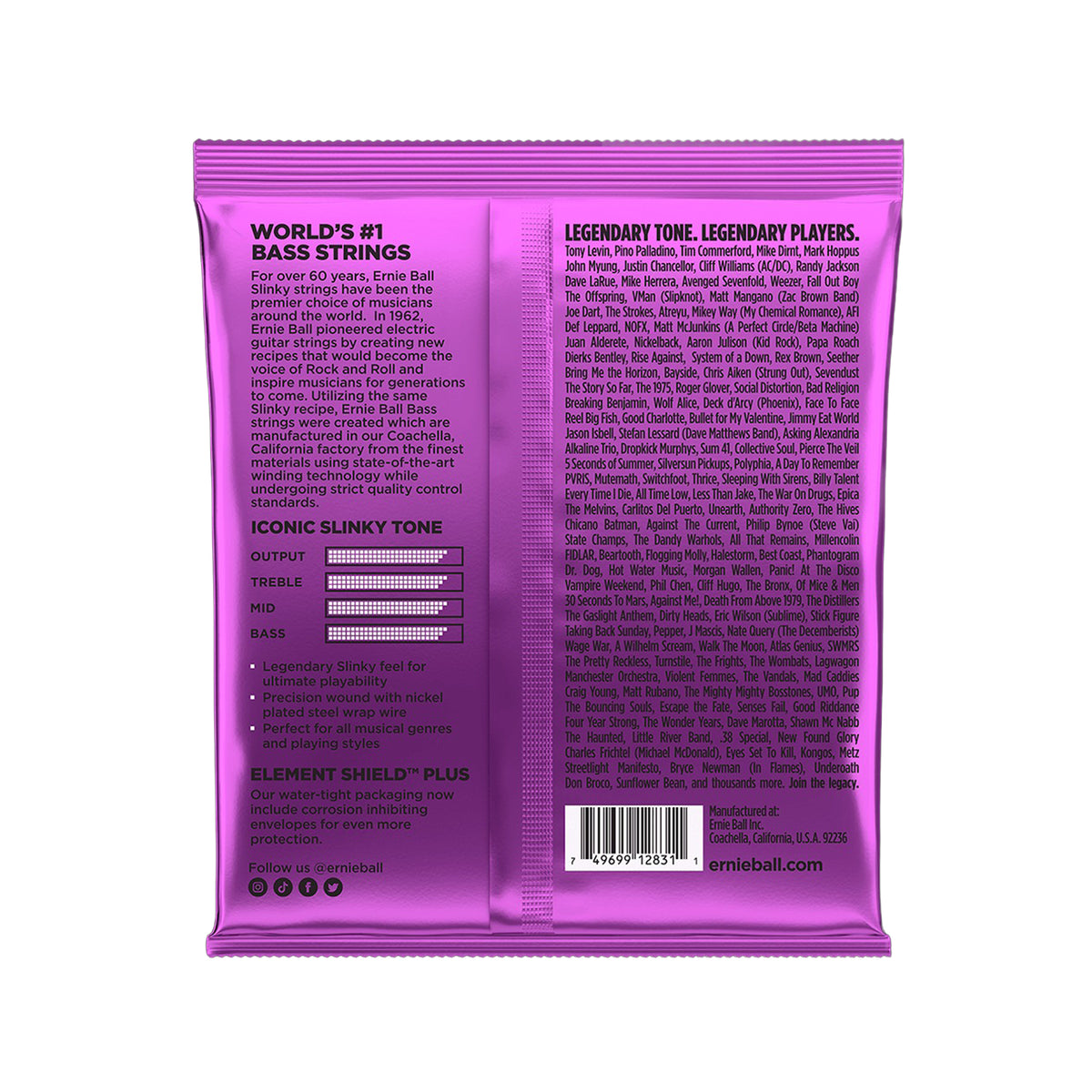Ernie Ball Power Slinky Bass Strings Roundwound Set 55-110 Accessories / Strings / Bass Strings