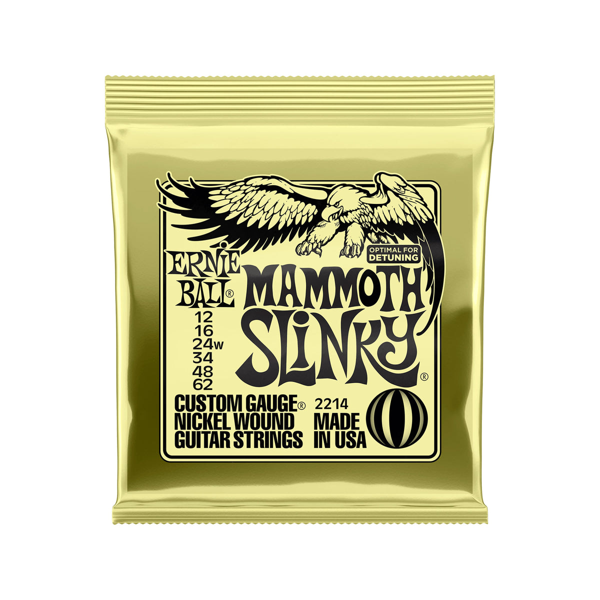 Ernie Ball Mammoth Slinky Nickel Wound Electric Guitar Strings w/wound G 12-62 Strings