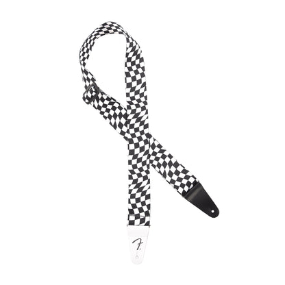 Fender Wavy Checkerboard Polyester Strap Black/White Accessories / Straps
