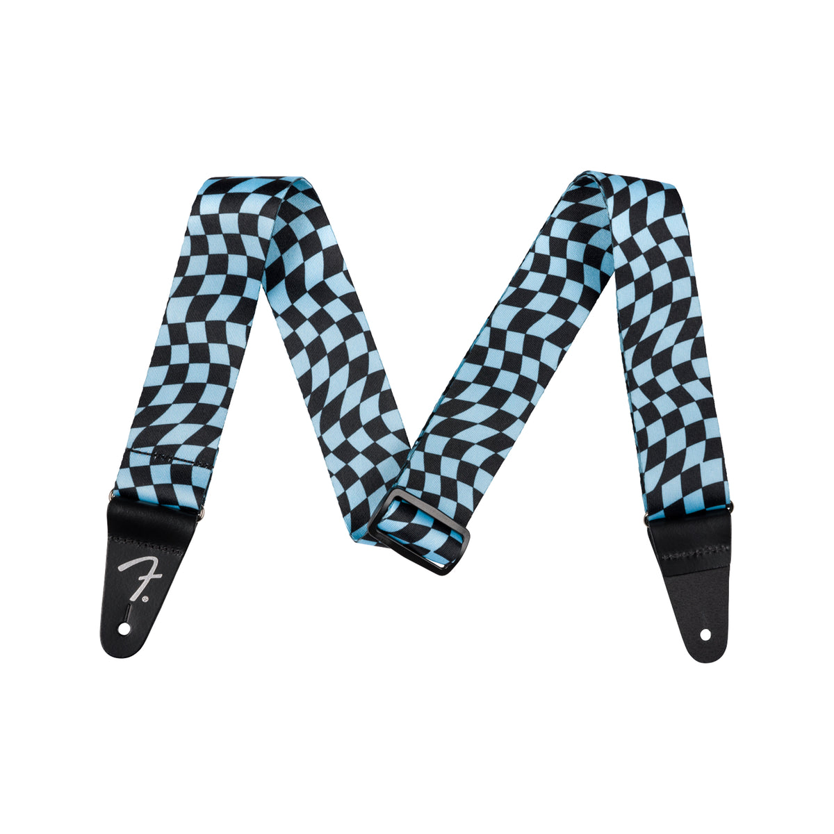 Fender Wavy Checkerboard Polyester Strap Blue Accessories / Straps