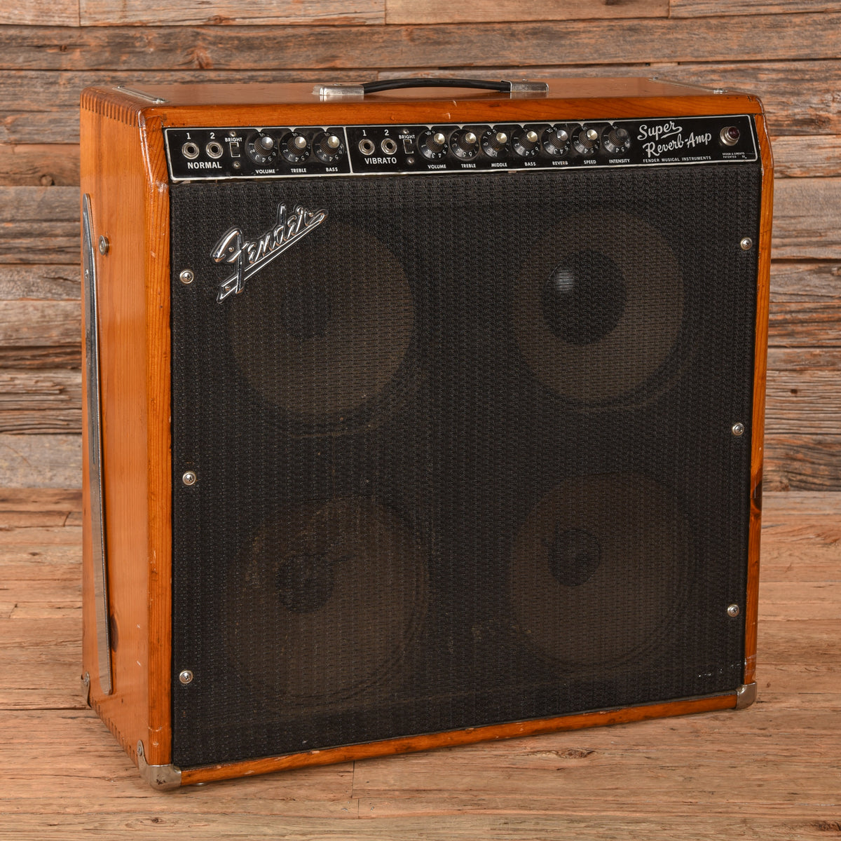 Fender Black Panel Super Reverb 2-Channel 40-Watt 4x10" Guitar Combo Stripped 1965 Amplifiers
