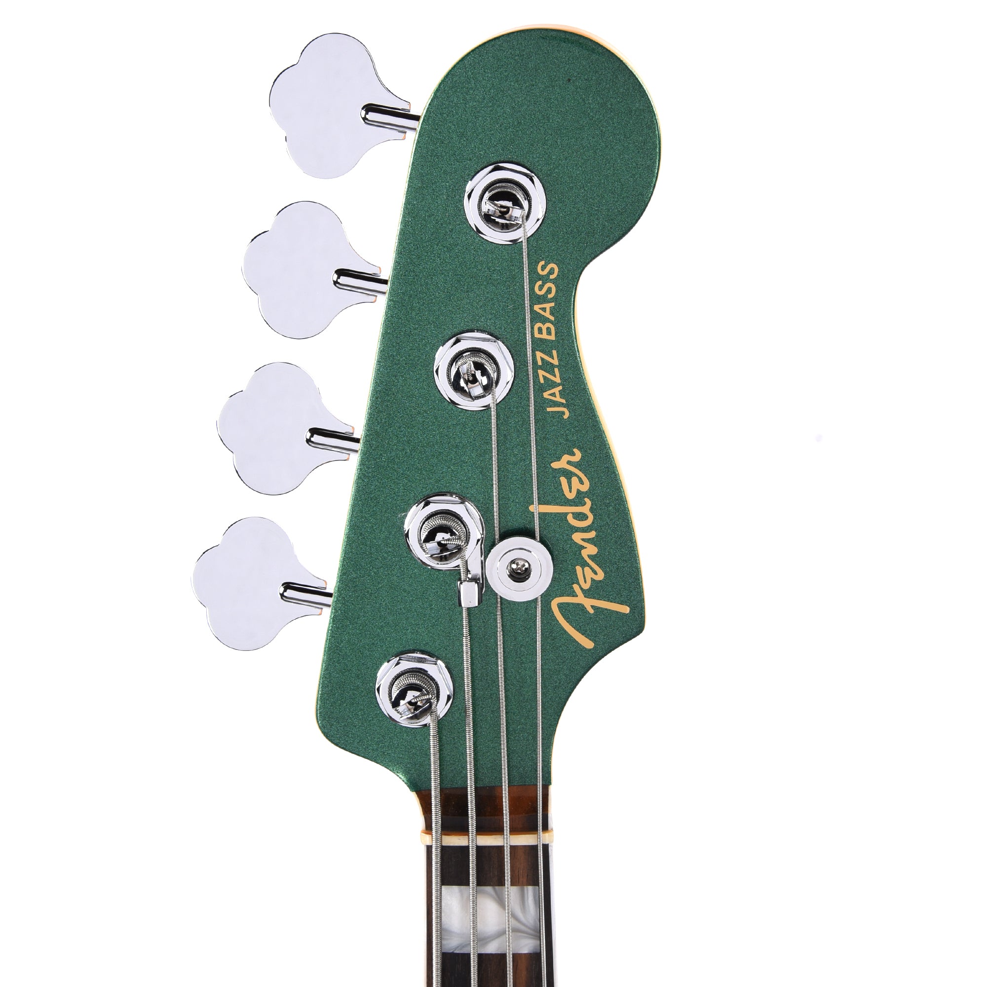 Fender American Ultra Jazz Bass Mystic Pine Green w/Ebony Fingerboard, Anodized Gold Pickguard, & Matching Headcap Bass Guitars / 4-String