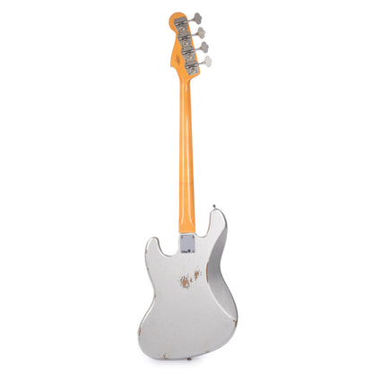Fender Custom Shop 1960 Jazz Bass Relic Faded Inca Silver Sparkle w/Painted Headcap Bass Guitars / 4-String