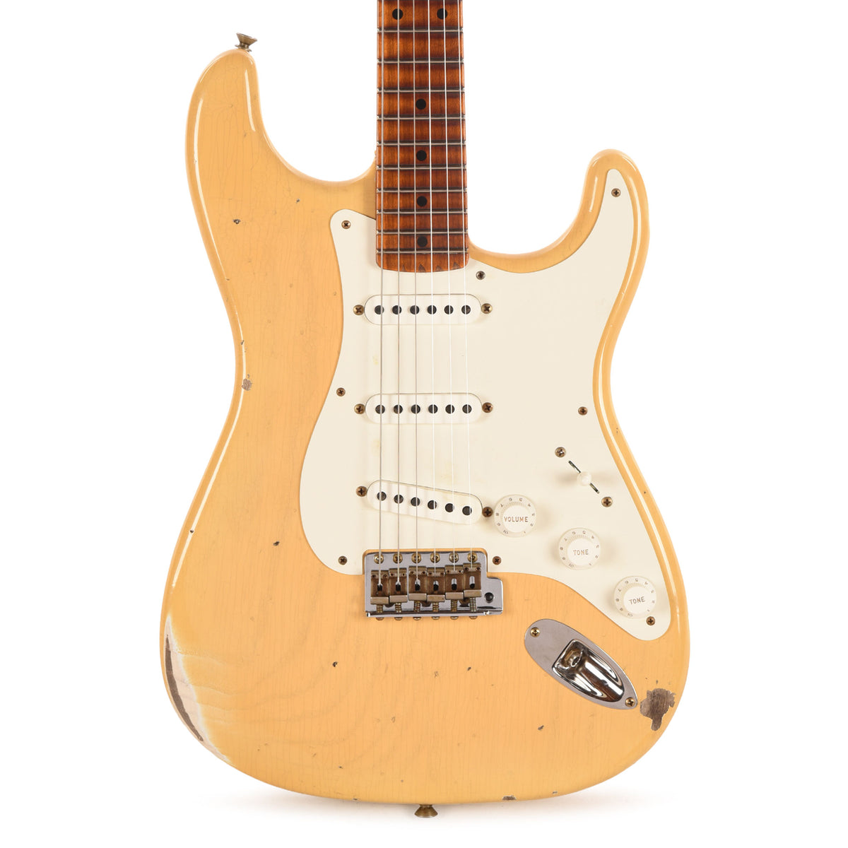 Fender Custom Shop Limited Edition '50s Dualmag II Compound Radius Stratocaster Relic Aged Nocaster Blonde Electric Guitars