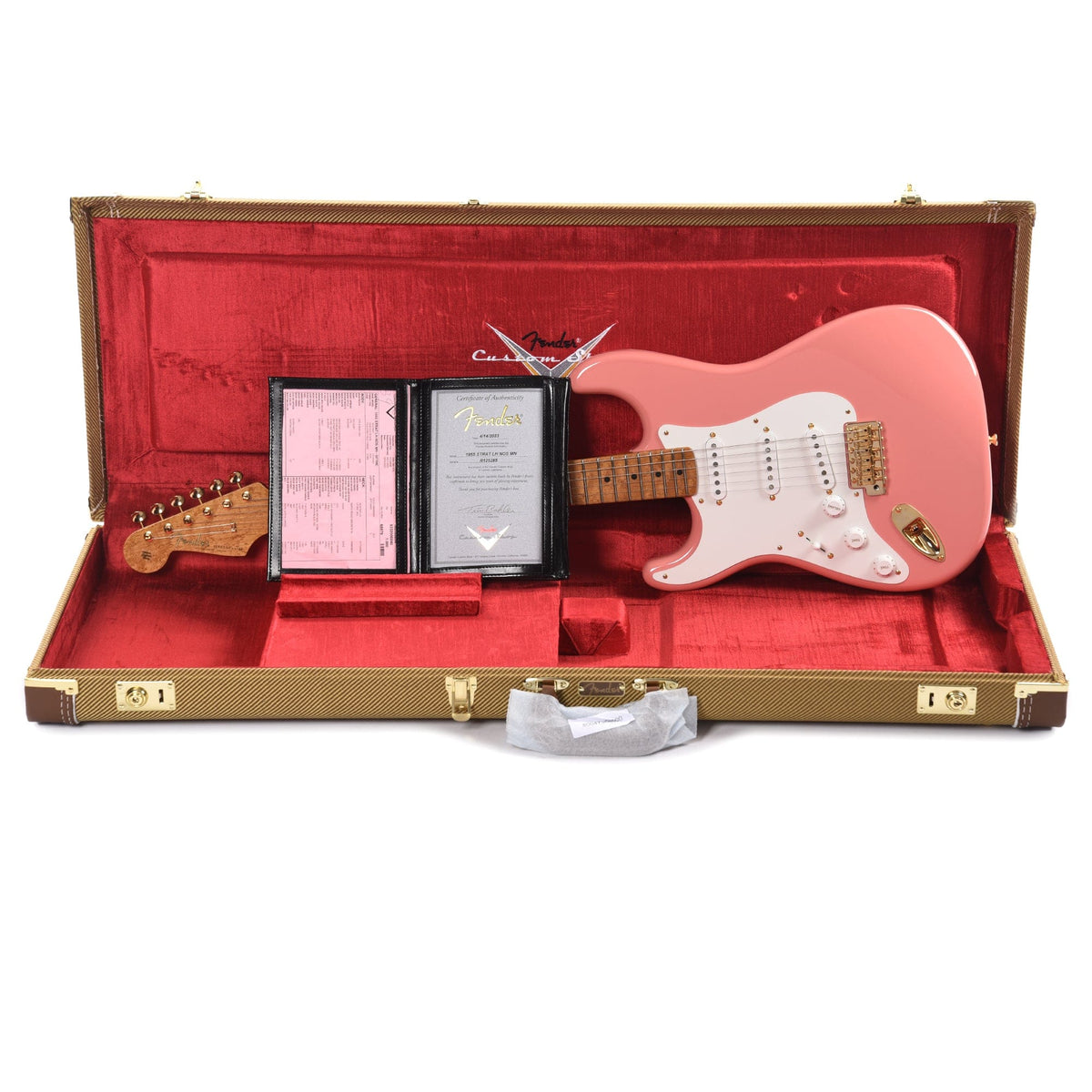 Fender Custom Shop 1955 Stratocaster "Chicago Special" LEFTY NOS Super Faded Tahitian Coral w/3A Roasted Birdseye Neck & Gold Hardware Electric Guitars / Left-Handed