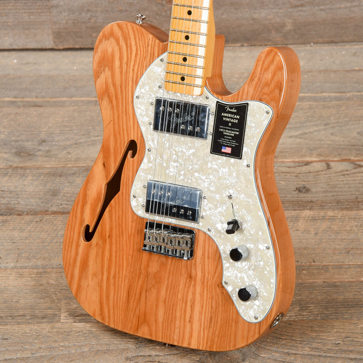 Fender American Vintage II 1972 Telecaster Thinline Aged Natural Electric Guitars / Semi-Hollow