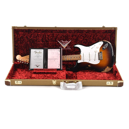 Fender Custom Shop Limited Edition 70th Anniversary 1954 Stratocaster Heavy Relic Wide-Fade 2-Color Sunburst Electric Guitars / Solid Body