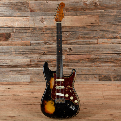 Fender Custom Shop LTD Roasted 61 Stratocaster Super Heavy Relic Black Over 3-Tone Sunburst 2023 Electric Guitars / Solid Body