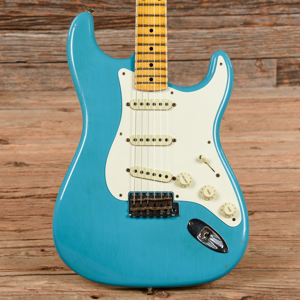 Fender Custom Shop WW10 '55 Stratocaster Journeyman Relic Faded Taos Turquoise 2015 Electric Guitars / Solid Body