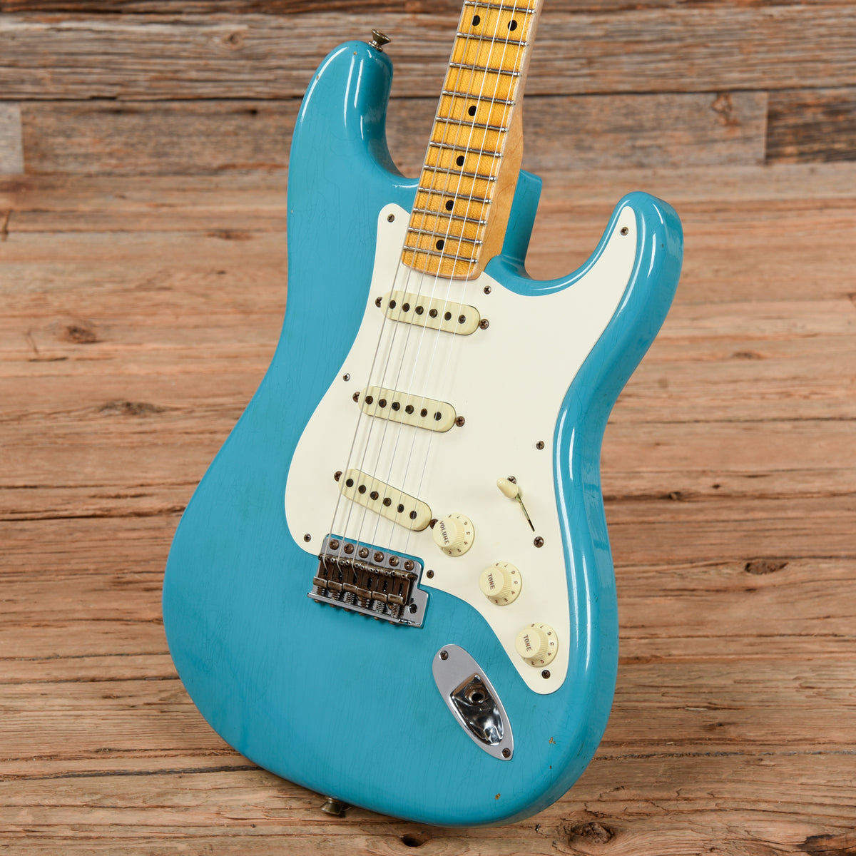 Fender Custom Shop WW10 '55 Stratocaster Journeyman Relic Faded Taos Turquoise 2015 Electric Guitars / Solid Body