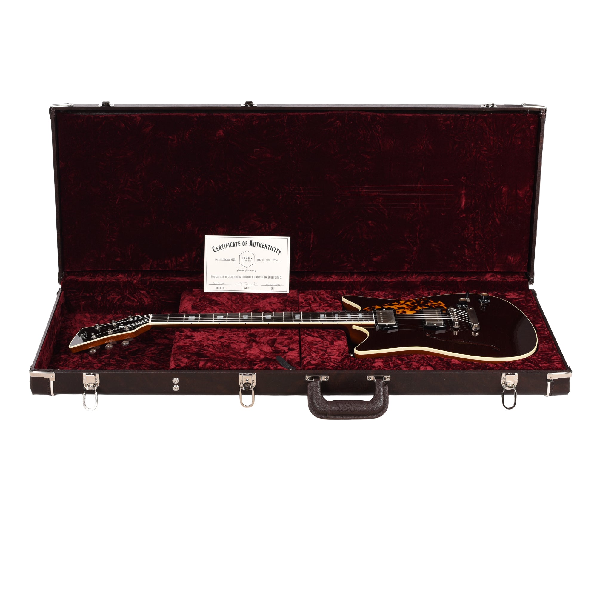 Frank Brothers Arcade Thinline Mahogany/Maple Oxblood w/ V.O. Humbuckers Electric Guitars