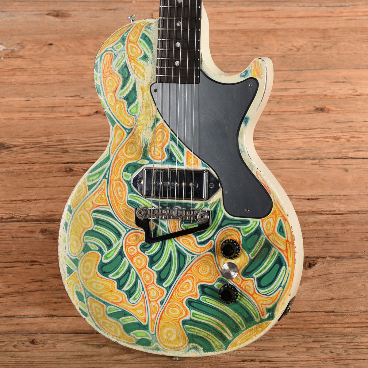 Gibson Les Paul Junior White w/Custom Artwork 2010 Electric Guitars